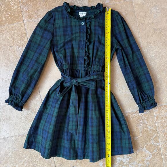 J.Crew Crewcuts Girls 6 Green/Blue Plaid Holiday Christmas Dress Preppy Cottage - Picture 6 of 6
